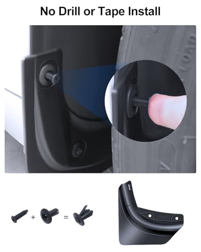 Image of 4PCS All Weather Mud Flaps for Tesla Model Y Juniper 2025-2027 Accessories Splash Guards Fenders No Drilling No Tape Mudflaps Protector Model Y Mud Guards PP+TPE Material Enhanced Thicker Version