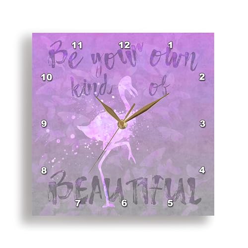 Horloge violette 3dRose verticale à typographie de motivation unique - 2