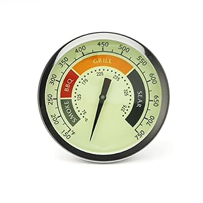 3 1/8” Accurate Luminous BBQ Thermometer Gauge for Oklahoma Joe’s Smokers 3695528R06 & Most Charcoal Pellet Wood Pit Smoker Grills, 1/2 NPT Male Thread Temperature Gauge Replacement, Grill Thermostat