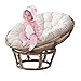 TDHLW Rotondo Poltrona Papasan Cuscino Morbido Rimovibile Appeso Egg Chair Pad Poltrona Rotonda in Rattan Girevole Cuscino da Pavimento per Esterni, per Interni Ed Esterni,Bianca,130 * 130cm