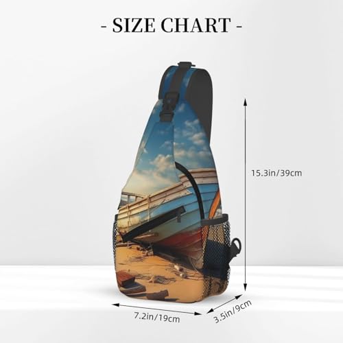 Boat On The Beach Stylish Men'S Messenger Bag - Durable Polyester, Huge Capacity & Adjustable Strap3