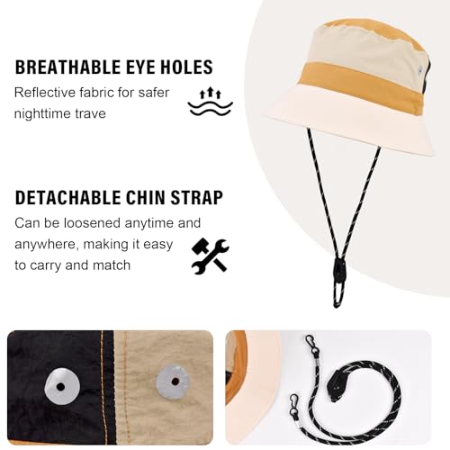 Outdoor Kids Sun Hat Quick Dry Bucket Hat Multiple Color Patchwork for Boys Girls 8-15 Years UPF 50+ Summer Beach Hats4