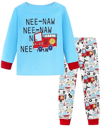 Mikrdoo Boys' Snug-Fit Sleepwear ，for Comfortable Nights Cotton Pajama Set 2T-12, 95% Cotton Stretch
