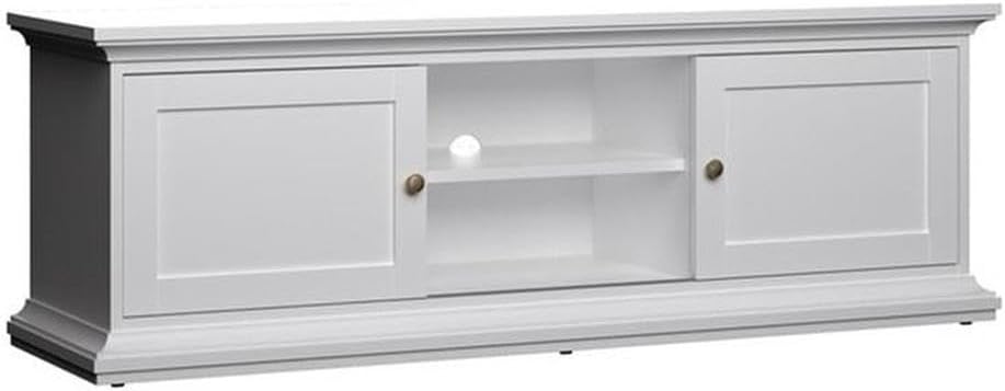 Tvilum 2 Sliding Door, White TV Stand