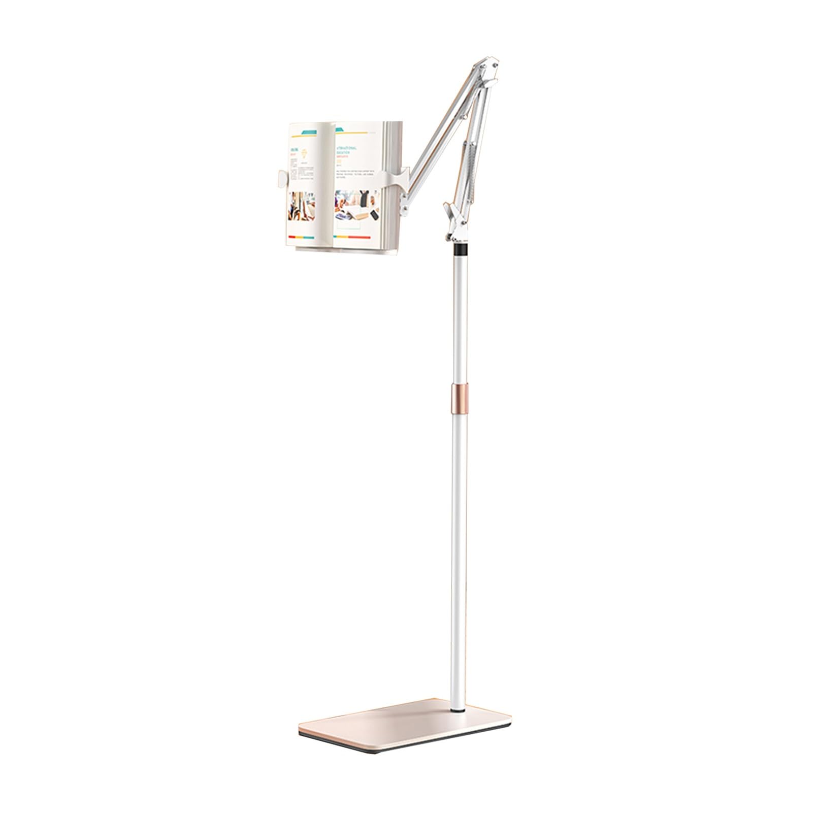 Atril De Lectura De Pie Con Clips For Páginas, Soporte For Libros Ajustable A 180°, Mesita De Noche O Sofá Con Altura Ajustable, Ideal For Suelo O Escritorio