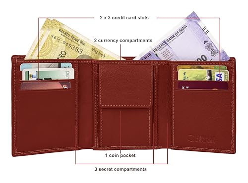 Image of URBAN FOREST Travis Red Leather Wallet for Men