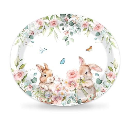 Vanulus 50 Count Spring Easter Bunny Oval Paper Platter 10 Vanulus 50 Count Spring Easter Bunny Oval Paper Platter 10