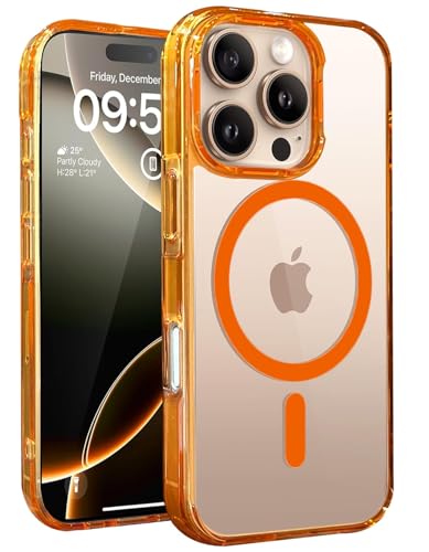 Image of VONZEE Compatible with iPhone 16 Pro Case (6.3 Inch), Translucent Clear MagSafe Compatible Back Cover, PC + TPU Shockproof Protective Case, Anti-Yellow, Scratch Resistant, Desert Titanium