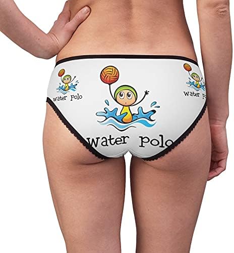 Stickman Playing Water Polo Panties, Underwear, Briefs, Cotton Briefs, Underwear, Panties For Women