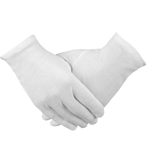 Madholly 12 pairs Moisturizing Cotton Gloves White Cosmetic Gloves Hand SPA Gloves Moisture Enhancing Gloves for Dry Hands and Beauty
