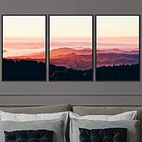3 Piece Framed Canvas Wall Art Abstract Mountain Top Landscape Canvas Prints Home Artwork Decoration for Living Room,Bedroom - 16