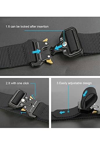 Ｋｉｒａ　Ｓｕｔｓｕ Mens Tactical Belt Work Belts For Men 1.5" Nylon Web Tactical Belt with Automatic Slide Buckle3