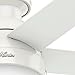 Hunter 46 inch Indoor Ceiling Fan with LED Light - White Ceiling Fan with Pull Chain, For Bedroom, Living Room, or Kitchen, Low Profile Mount, No Remote, 5 Blades - Anslee 59269, Fresh White