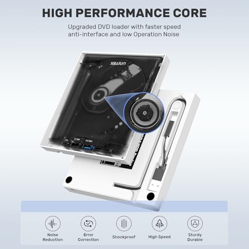 Image of Unitek External CD /DVD Drive USB C Portable DVD Player with SD Card Slots 3 USB Ports CD ROM Burner External Disk Drive Optical Compatible with Laptop Desktop Mac Windows 11 /10 /8 /7 Linux