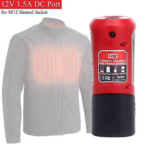 Lasica M12 Battery Charger And Portable Power Source Adapter 48-59-1201, 49-24-2310 Compatible With Milwaukee M12 12V Heated Jacket Battery (M12 Usb Charger Adapter-Only) #TOP4