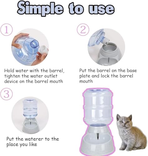 Gravity Pet Feeder and Water Dispenser Set, 3 Gallon/11L Automatic Dog Feeder and Dog Water Dispenser for Dogs Cats Pets Animals Large Capacity - Image 6