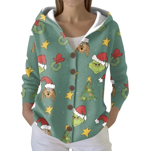 Grinch Weihnachtsoutfit Damen Lustige Winter Christmas Hoodies Mit...
