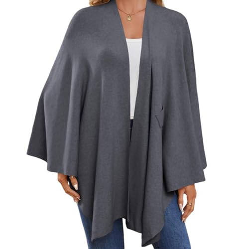Elegant Shawl Wraps Soft Open Front Poncho Sweater, Shawl Wraps for Women, for Office, Travel4