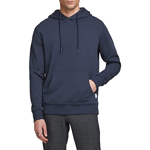 JACK & JONES Homme Jjebasic Hood Noos Sweat-Shirt À Capuche, Marine, L EU JACK & JONES Homme Jjebasic Hood Noos Sweat-Shirt À Capuche, Marine, L EU