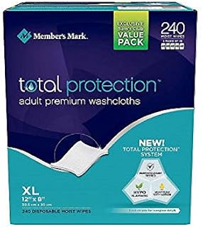 Adult Washcloth Disposable Moist Wipes - 12 X 8 - 240 Pk
