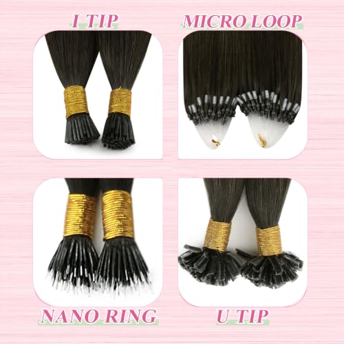 Image of YoungSee U Tip Hair Extensions Human Hair Ash Brown Utip Hair Extensions Human Hair Cool Brown Keratin Hair Extension 18 Inch Fusion Remy Hair 50g 50 Strands for Wedding