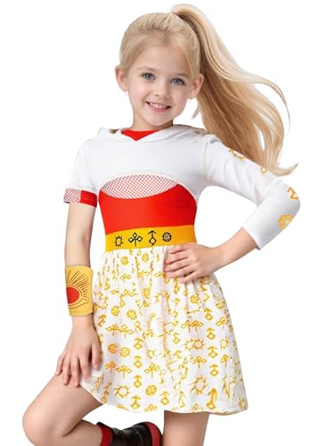 Marendyee Costume da cheerleader per bambini, costume di Halloween, per feste a tema, cosplay, giochi di ruolo, 6-7 anni