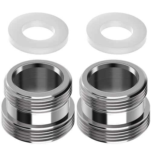 Yvyan Lot de 2 adaptateurs de robinet M22/M24 - Adaptateur fileté extérieur M22 et M24 - Convient pour cuisine, économiseur d'eau, purificateur d'eau,...