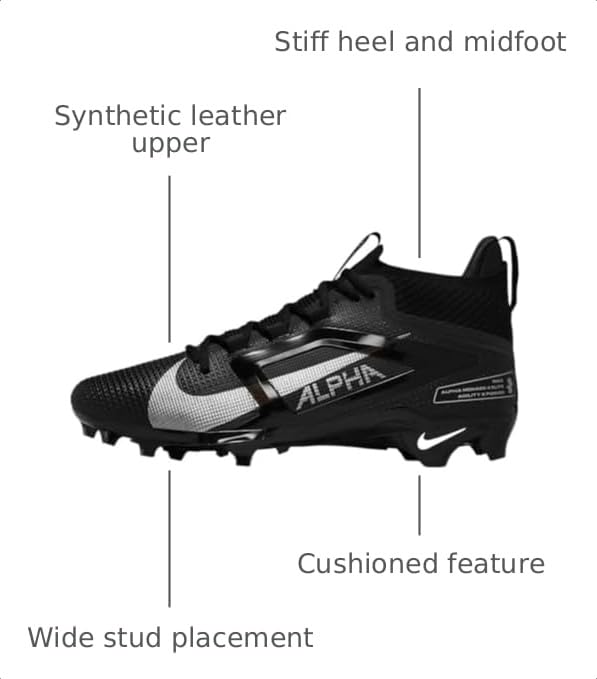 Image of Nike Alpha Menace 4 Elite Football Cleats (FD7036-600, University Red /Team Red /Black /White)