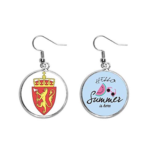 Pendientes de sandía y emblema de Noruega para lucir en terrazas de verano