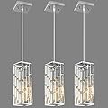 FDPBY Chrome Pendant Lighting Modern Pendant Light, Mini Crystal Chandeliers,Adjustable Pendant Light Fixture for Kitchen Island Dinning Room Bedroom (3 Pack)