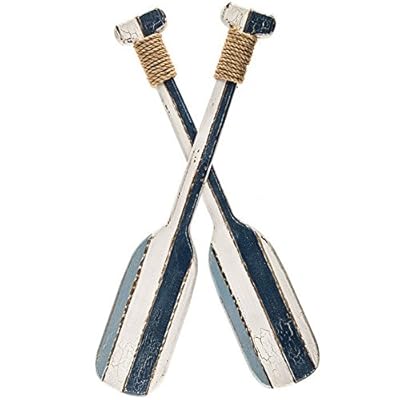 K&N41 Indoor Décor Blue & White Wooden Twin Oar Wall Decor Beach House Paddle Nautical Decor 41CR8bakV5L. SS400