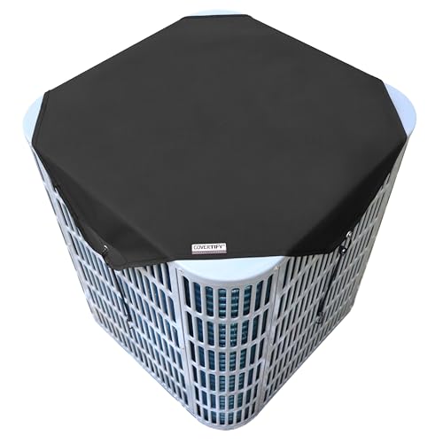 COVERTIFY Central Air Conditioner Covers for Outside Units 36x36in, 600D Oxford AC Covers, Winter AC Unit Cover Outdoor - Waterproof, Snowproof (Black)