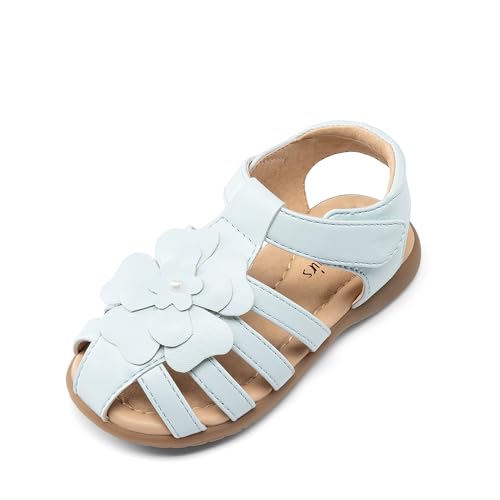Image of DREAM PAIRS Girls Toddler /Little Kid Closed-Toe Flower Summer Dress Sandals Shoes