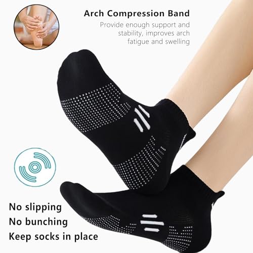 Men's Running Ankle Socks- Athletic Low Cut Anti-blister Moisture Wicking Cotton Socks,Size 9-12,5 Pairs4