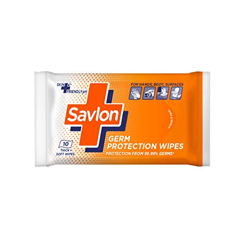 Image of Savlon Herbal Sensitivel pH balanced Liquid Handwash Refill Pouch, 1500ml, Fresh, 1.5 l (Pack of 1) & Savlon Germ Protection Wipes 10 Nos Pack