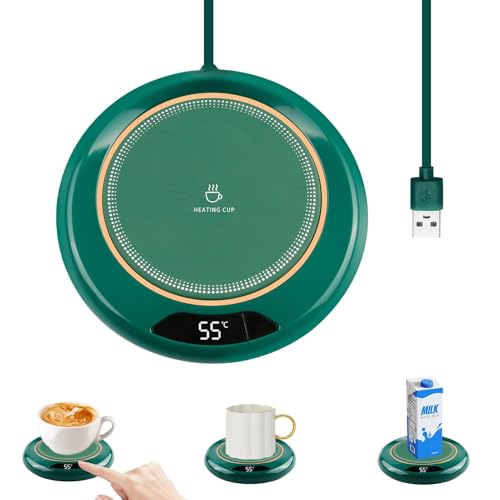 Novstuf Kaffeebecherwärmer, USB-Kaffee-Wärmer mit 3 Temperatureinstellungen (45–75 °C), Smart-Touch-Tassenwärmer für Schreibtisch, elektrischer Getränke-Tassenwärmer, 8 Stunden, automatische