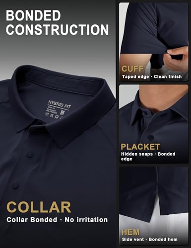 Camiseta polo deportiva para hombre Soojun, de rendimiento para golf, transpirable y técnica, con dobladillo adherido Active-Grip, estiramiento 4 vías, tejido sin arrugas, diseño apto para desplazamientos y uso diario fácil de cuidar miniatura 6