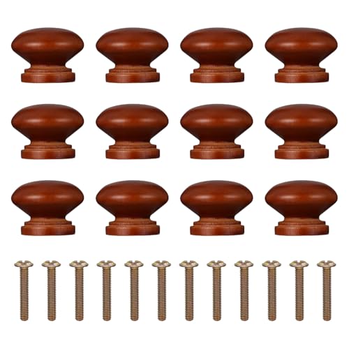 FONDOTIN 12個 実の丸型家具ノブ キャビネット 引き出し用シンプルプルハンドル ワードローブやデスク引き出し対応 取り付け簡単で多用途家