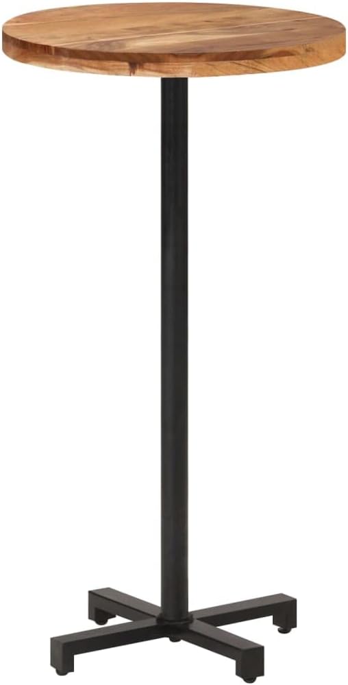 Bar Table Round,Side Table,Coffe Table,Dining Room Table,Console Table,Plant Rack,Assembly Required,Fits Your Patio, Kitchen, Cafe,Restaurant, Bistro,23.6"x43.3" Solid Acacia Wood