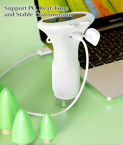 Image of 1000X Portable Digital Microscope, 2MP Macro Handheld Microscope 2.0 Inch IPS Color Screen with 8 LED Lights, Mini Microscope, One Click Photo & Video (White)