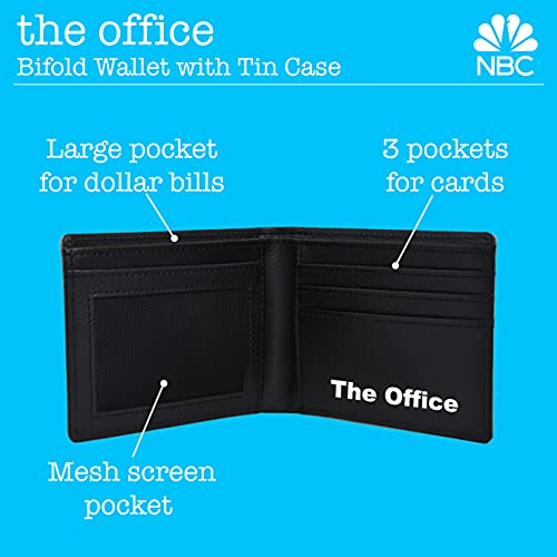 Concept One The Office, Dunder Mifflin Slim Bifold Wallet with Decorative Tin Case for Men and Women4