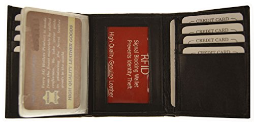 RFID Blocking Mens LeatherExpandable Business Card Case Wallet Bifold Credit Card Black FreeOrganza4