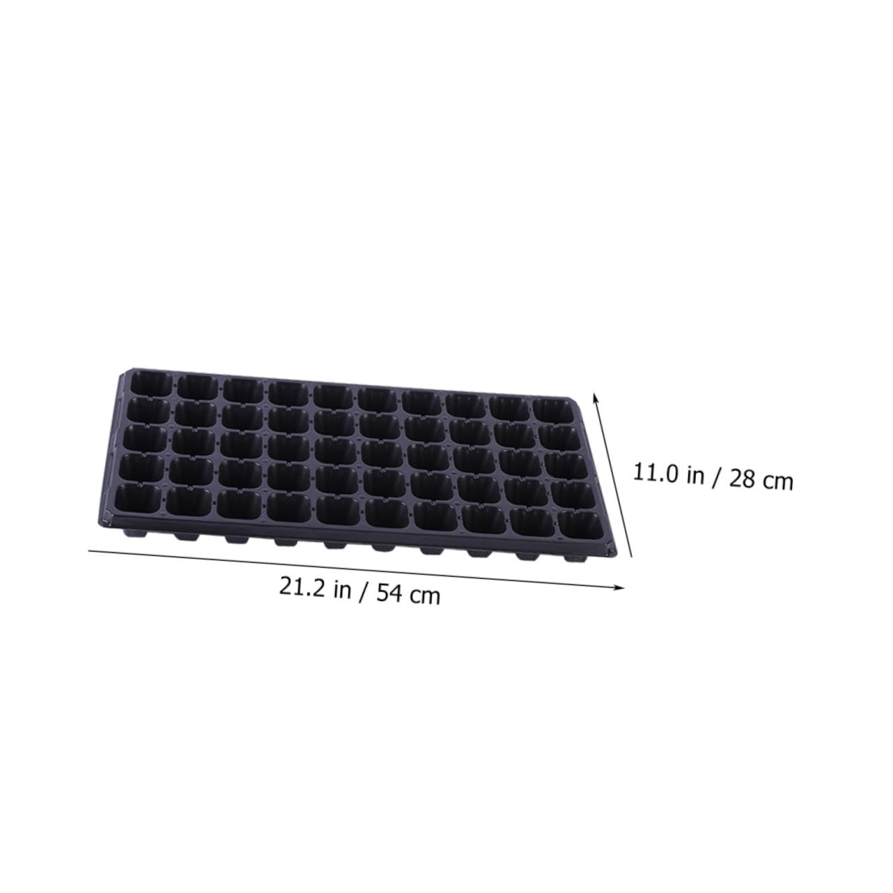 Plateau de Semis à 50 Alvéoles en PVC Noir, Support pour Plateau à Plantes, 6 Pièces, Adapté pour Semis de Légumes et Succulentes en Extérieur