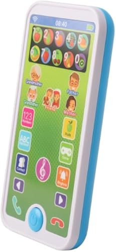 Miniatura 5 de Skywin Teléfono de juguete para niños (azul) - Teléfono celular de juguete para niños pequeños de 1 a 3 años con 7 funciones, teléfono celular para