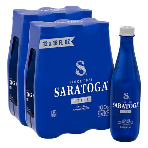 Image of Saratoga Spring Water, 12 Pack, 16 Fl Oz | Still Water | Recycled PET Plastic