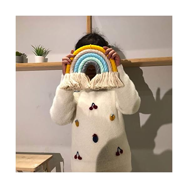 Yunso Hand Woven Regenbogen Wandbehang Für Kinderzimmer, Hauptwanddekor (Farbe B) – Bild 8