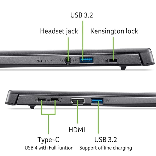 Image of acer Aspire 14 Laptop Computer, Intel Core Ultra 7 258V, 32GB LPDDR5X, 512GB PCIe SSD, 14 inch WUXGA IPS Touchscreen, Intel ARC 140, AI Copilot+ PC, WiFi 6E, Backlit Keyboard, Windows 11 Home, Type-C HUB