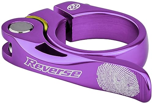 Collier de serrage de selle REVERSE Long Life violet 34.9 mm contre la tige qui glisse