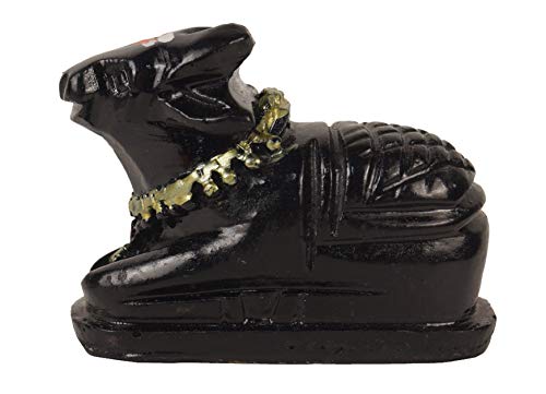 IBA Indianbeautifulart 6.5cm Lord Nandi Marble Dust Statue Sculpted in Great Detail Idol for Car Dashboard Home Décor Gift