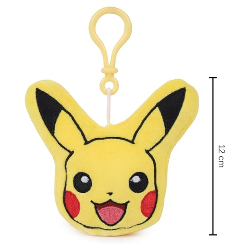 Image of Mirada Pokemon Pikachu Bagclip Soft Plush Toy - 12cm | Official Licensed Stuffed Keychain for Kids & Fans | Cute & Lightweight | Ideal Gift for Birthday /Christmas /Diwali
